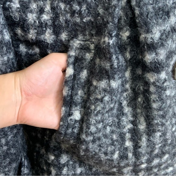 Maralyn & Me Black White Polyester DB Pea Coat F - Picture 5 of 12